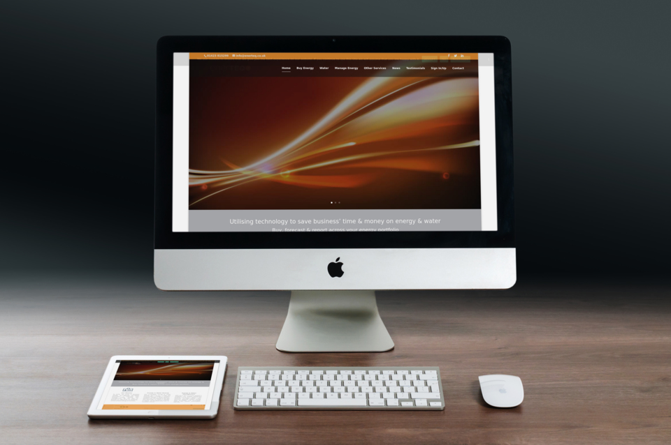 website shown on iMac